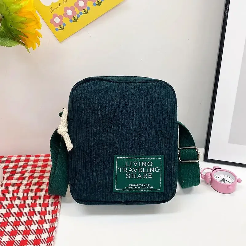 petit sac bandoulière en velours côtelé, sangle réglable, plusieurs options de couleurs, pour un usage quotidien, les voyages et le shopping