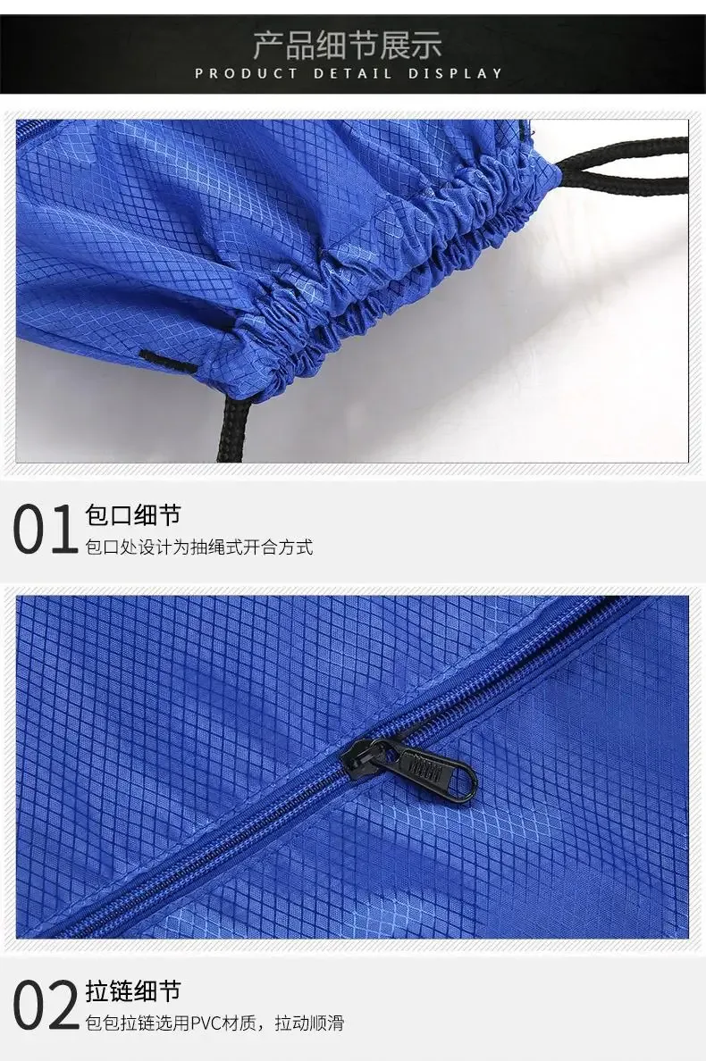 sac de sport à fermeture éclair double épaisseur, sac à dos de fitness avec poche à cordon, sac de randonnée, camping, natation, pour hommes et femmes.