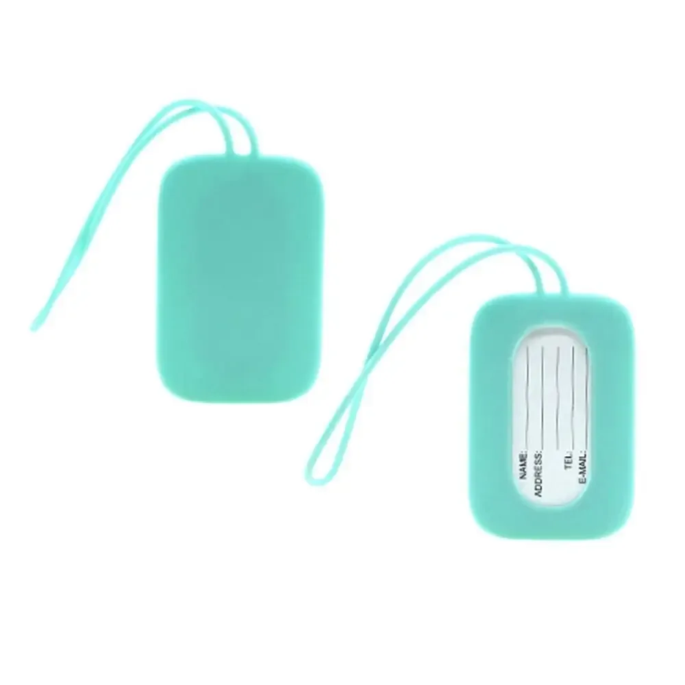 étiquette de bagage universelle en silicone, anti-perte, avec lanière, étiquette de carte d'embarquement, nom souple, adresse de téléphone, voyage