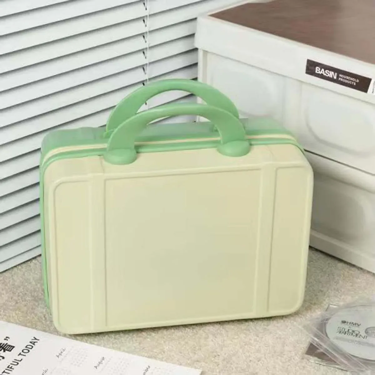 étui de maquillage couleur macaron 14 pouces, bagage portable, mini sac de voyage mignon, sac de rangement en gros, offre spéciale