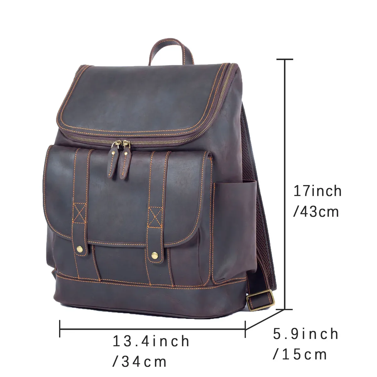 sac à dos vintage en cuir véritable pour homme, grande capacité, sac à bandoulière pour ordinateur portable en cuir pleine fleur, sac crazy horse, mode pour homme