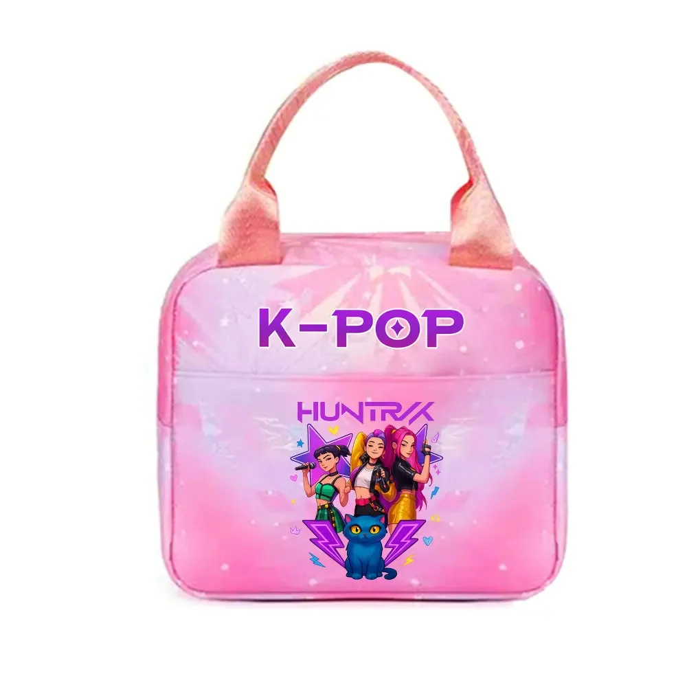 kpop demon hunters office workers avec sac à déjeuner portable isolé de grande capacité, sac à bandoulière à double usage