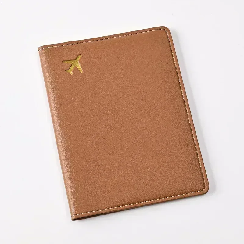 femmes hommes carte passeport couverture étui vol billet clip passeport portefeuille en cuir pu couleur unie porte-carte d'identité porte-passeport sacs à main