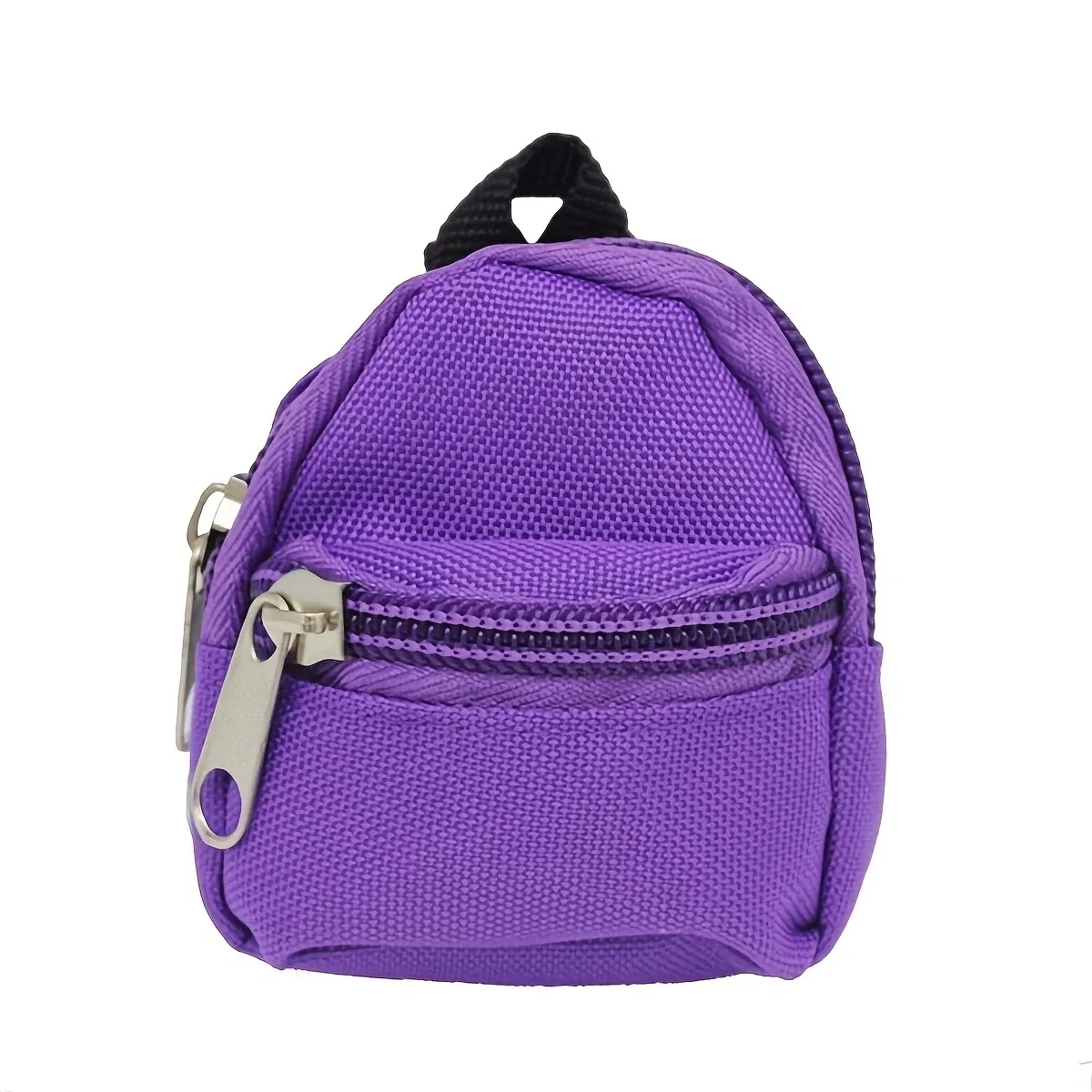 1 pièce mini sac à dos porte-monnaie à fermeture éclair double épaule avec porte-clés et pendentif