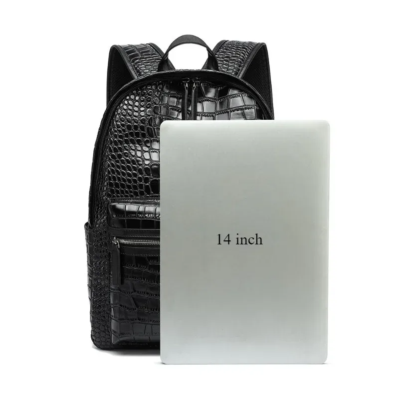 sac à dos de mode hommes de luxe alligator sacs à dos en cuir pu pour hommes sacs pour ordinateur portable grande capacité sacs à dos de voyage cartable d'étudiant