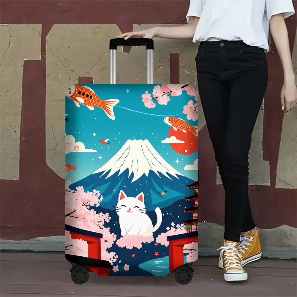 1 housse de valise à imprimé floral pour bagages de 18 à 32 pouces ; accessoires de voyage anti-poussière et élastiques pour protéger efficacement vos bagages.