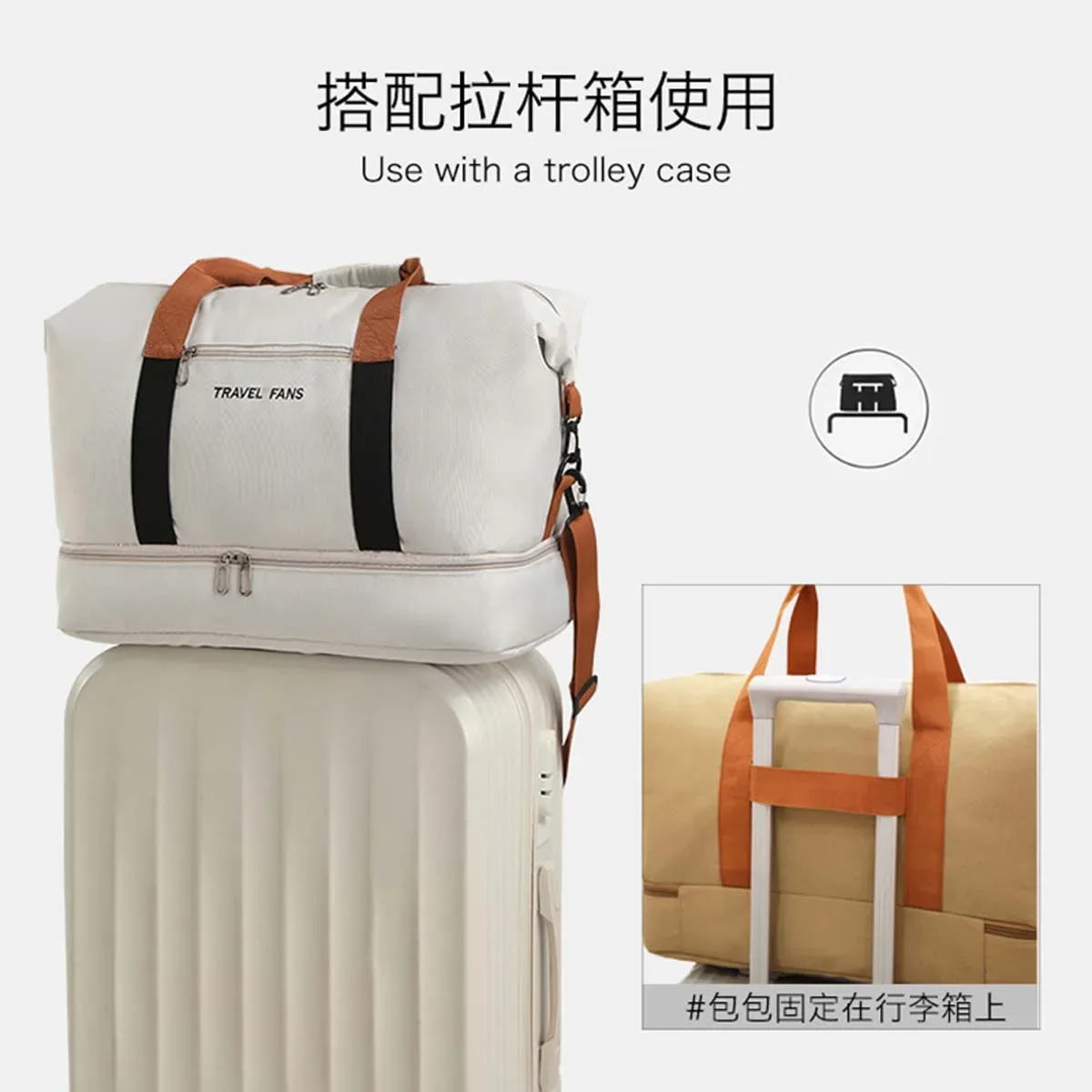 nouveau sac de voyage explore 900d, sac de voyage de grande capacité, fourre-tout en tissu oxford, peut être réglé, boîte de chariot, sac de rangement 37l