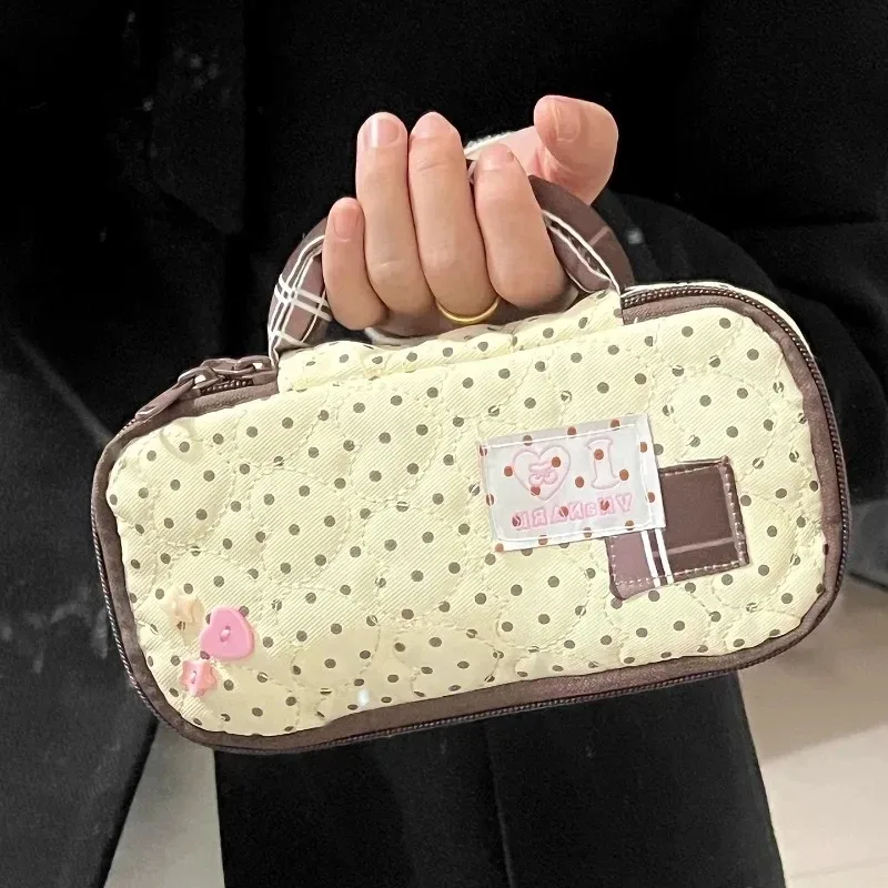 sac à crayons de style japonais mignon, tendance, grande capacité, trousse de maquillage pour les filles d'école, esthétique kawaii, organisateur de papeterie