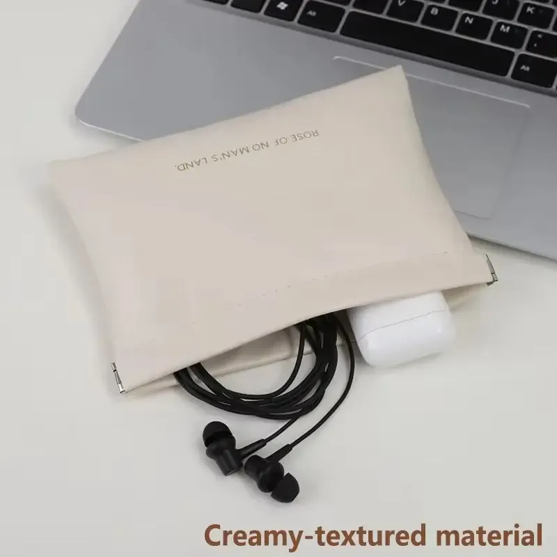 mini sac à fermeture automatique en pu, sac de rangement portable pour écouteurs, câbles de charge, portefeuille zéro, pièces de monnaie et rouges à lèvres