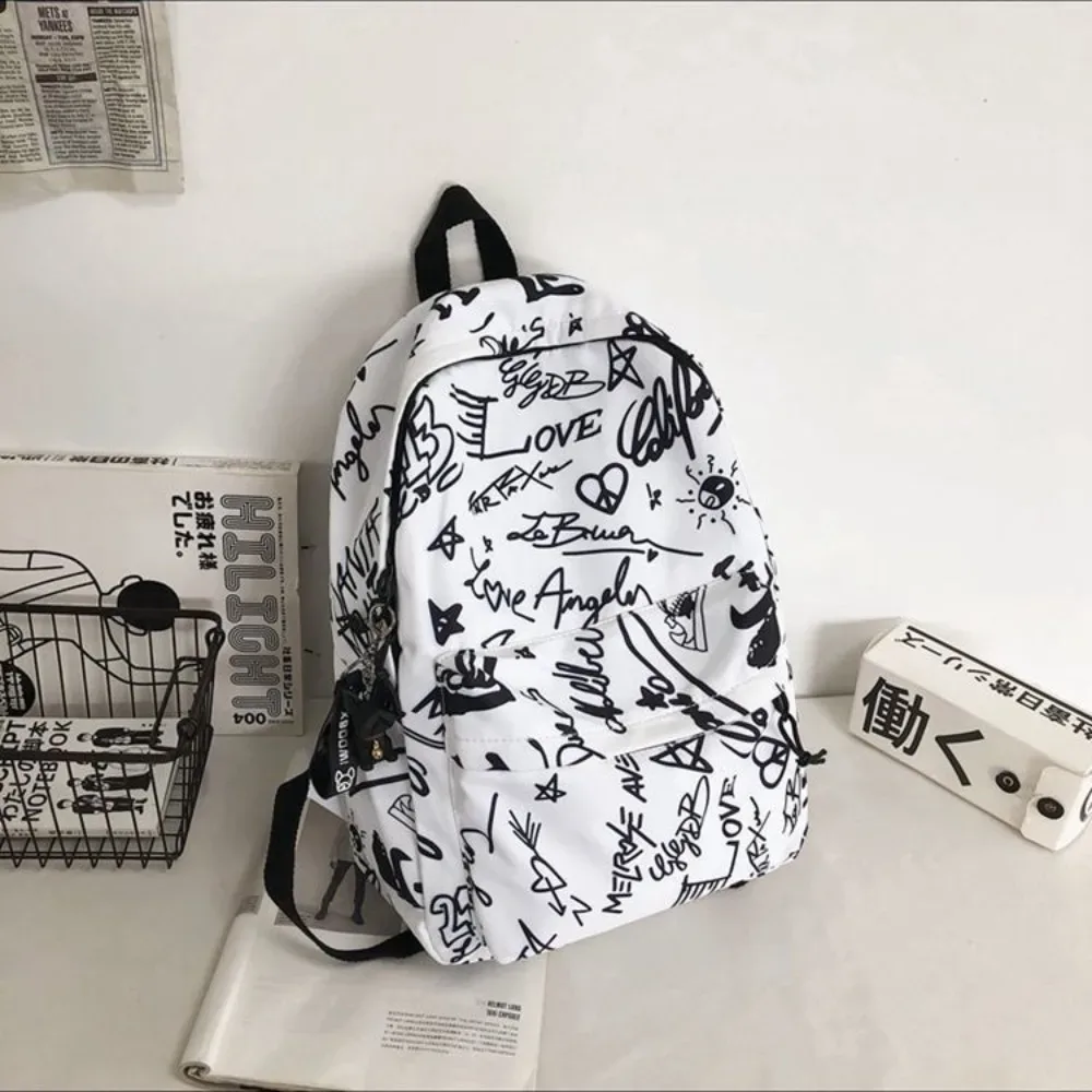 nouveau sac à dos grande capacité tendance graffiti style coréen ultra-léger pour l'école