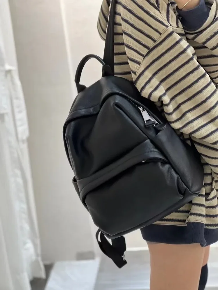 sac à dos de voyage de grande capacité pour femme, cuir de vachette optique, sac double initié, cuir de vachette noir, classique, loisirs, luxe
