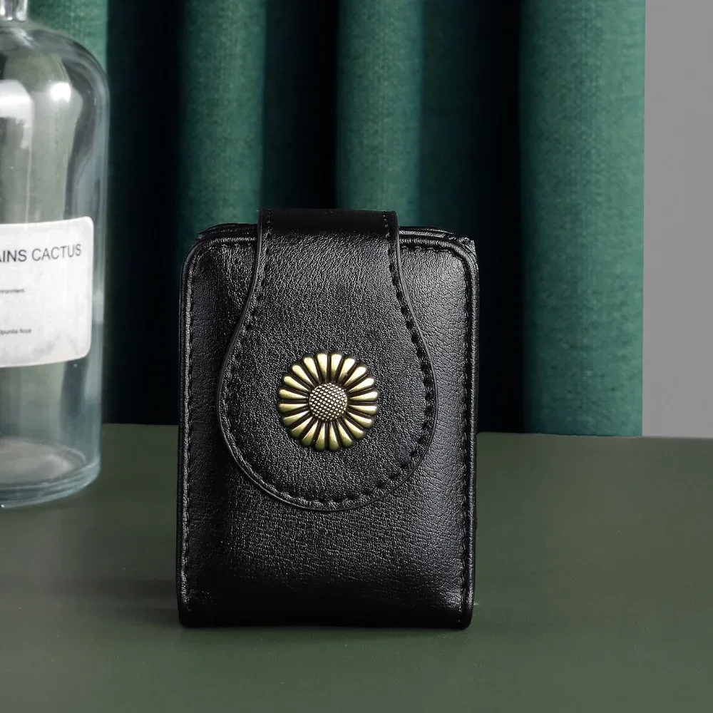 sac à cosmétiques en cuir pu, rangement de rouge à lèvres avec miroir de maquillage, mini sac de rangement, organisateur de rouge à lèvres portable à la mode de style coréen