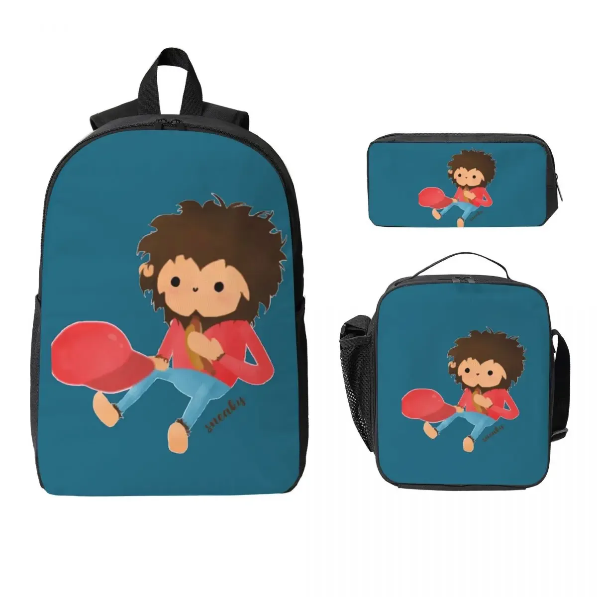 sneaky sasquatch affiche sac à dos étudiant garçons filles bookbag sac d'école ordinateur portable sacs à bandoulière 3ps sac à déjeuner isolé trousse à crayons