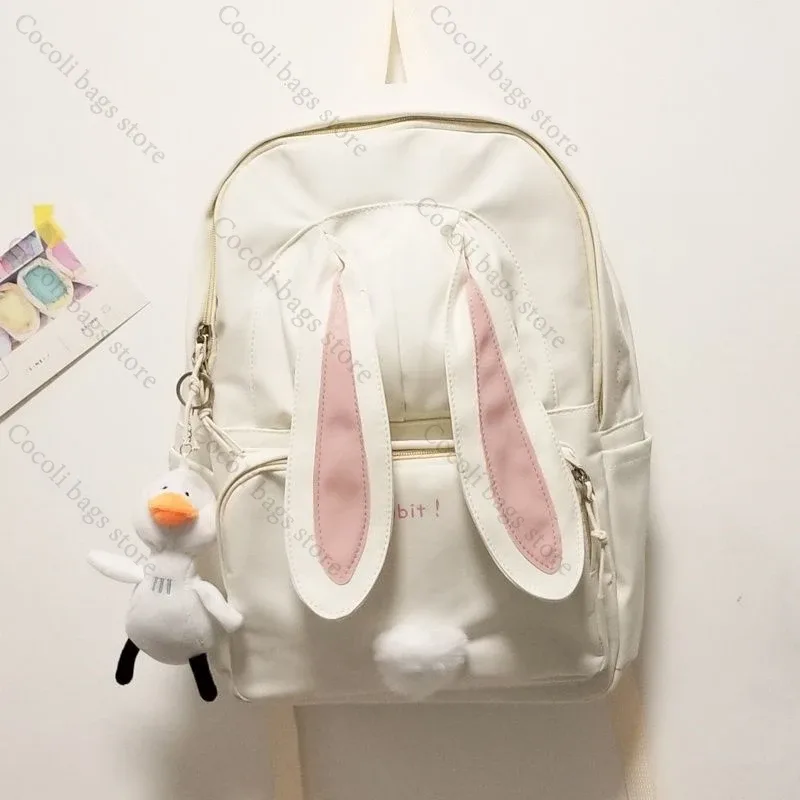 sac à dos oreilles de lapin kawaii pour filles, sac à dos d'école mignon pour filles, sac à dos à usage quotidien en nylon pour la rentrée scolaire