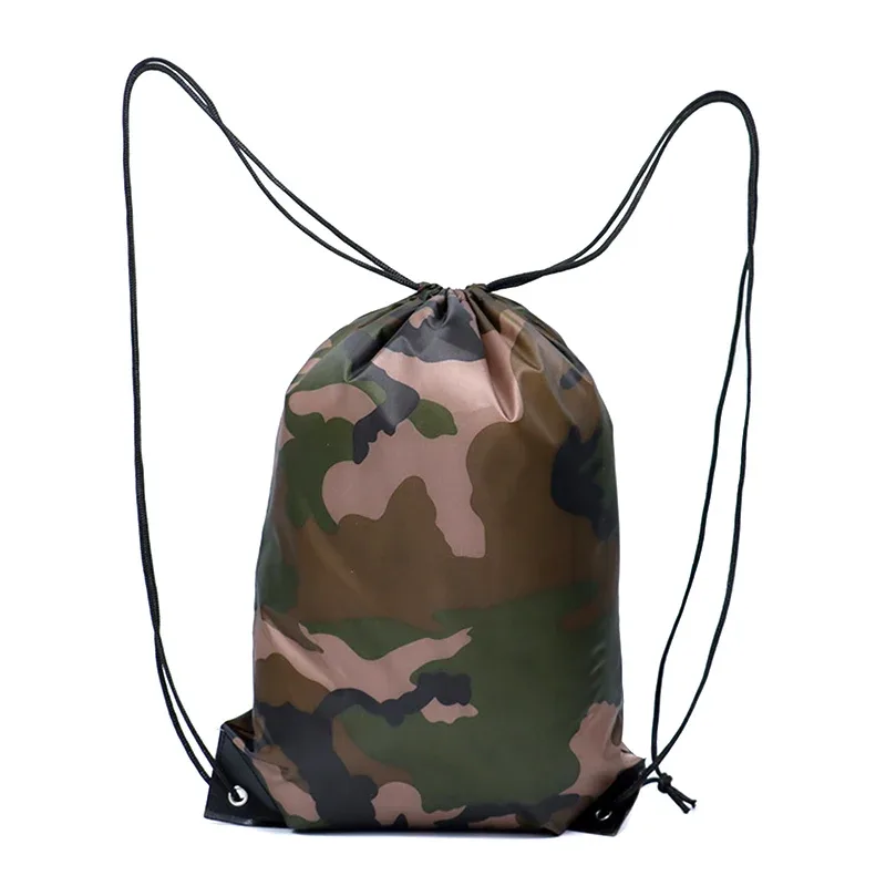 sac à dos léger à cordon de serrage camouflage pour hommes et femmes, pour la salle de sport, le basketball, la randonnée, la plage, la natation, les activités de plein air, 42x34cm