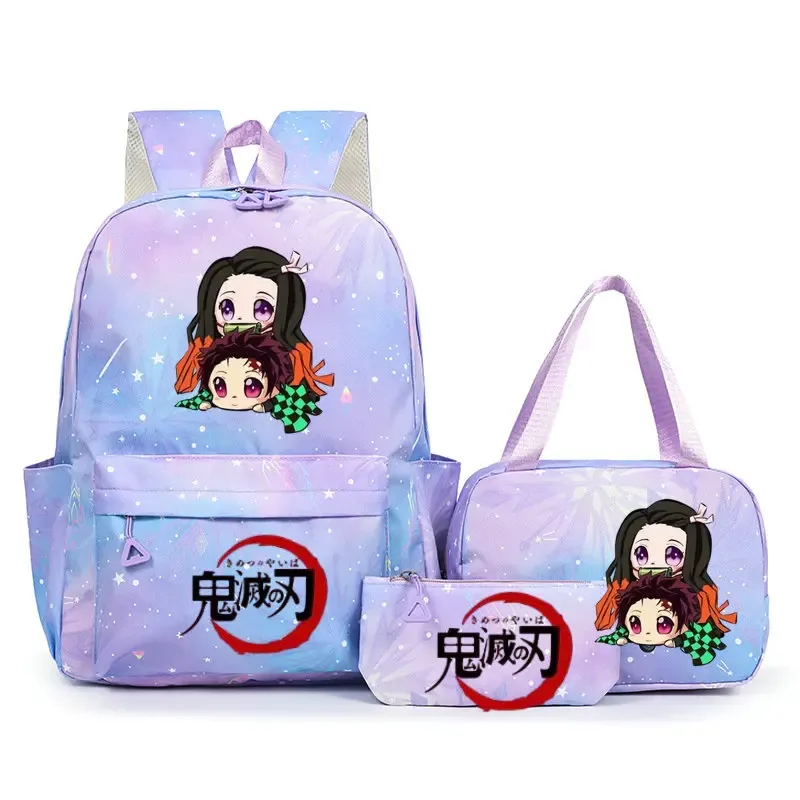 sac à dos demon slayer nezuko kamado pour adolescents, cartable de grande capacité avec sac à bandoulière pour usage quotidien, pour filles et femmes, mochilas de voyage