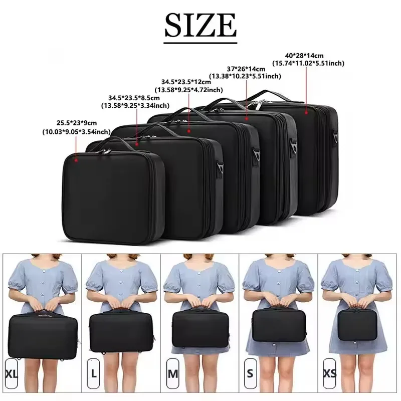 nouveau oxford trousse de maquillage pour femmes professionnel grande capacité voyage trousse à cosmétiques étanche manucure maquillage boîte à outils