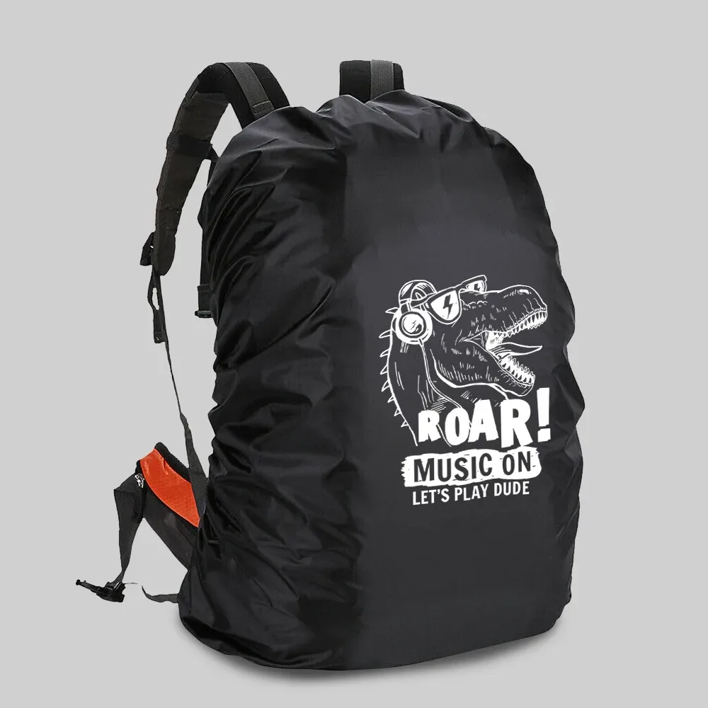 juste de protection imperméable et anti-poussière pour cartable, sac à dos d'escalade en plein air, impression d'image blanche, housse de pluie pour le camping, 20-70l