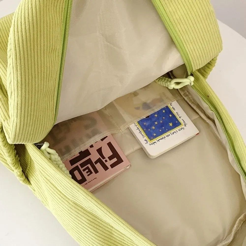 sac à dos portable en velours côtelé, tissu doux, grande capacité, sac à dos scolaire multi-poches, sac de voyage à fermeture éclair, pour l'extérieur