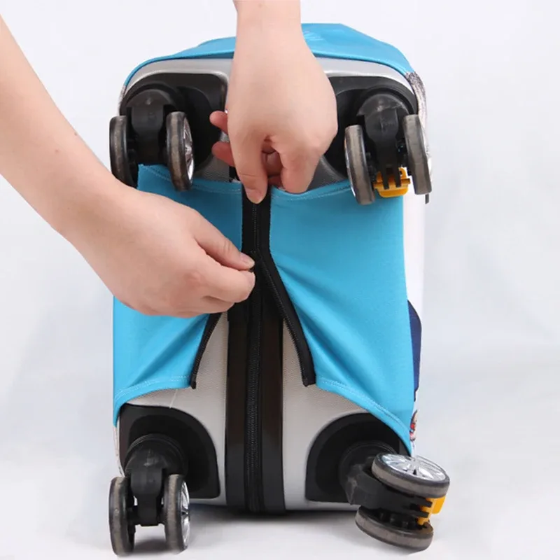 juste de valise de voyage 3d en tissu élastique, housse de protection pour bagages, housse épaisse pour valise à roulettes, accessoire de voyage, avion, 18-32 pouces