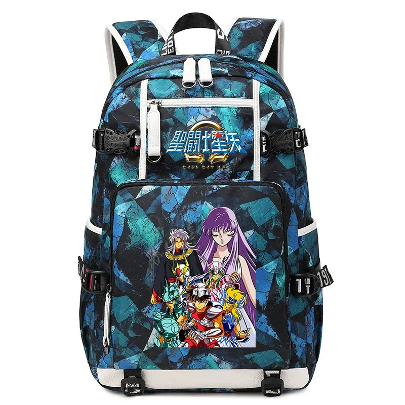 sac à dos imprimé saint seiya pour étudiants, sac à dos d'école de grande capacité pour adolescents, garçons et filles