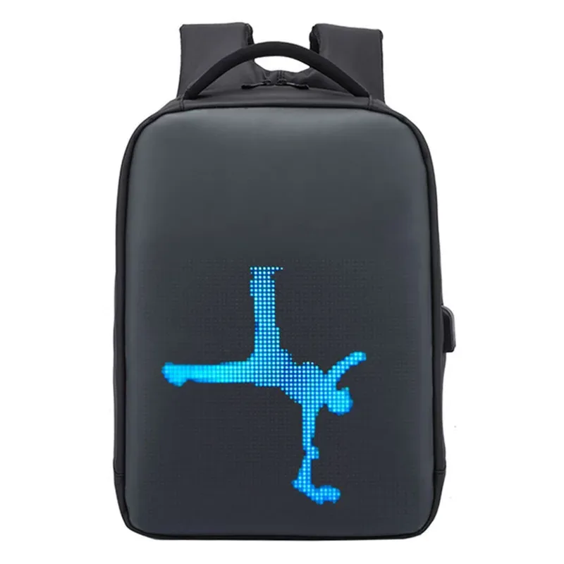 sac à dos led de mode avec écran numérique télécommande photo sac à dos sac ordinateur portable 15.4 pouces pour l'école moto camping