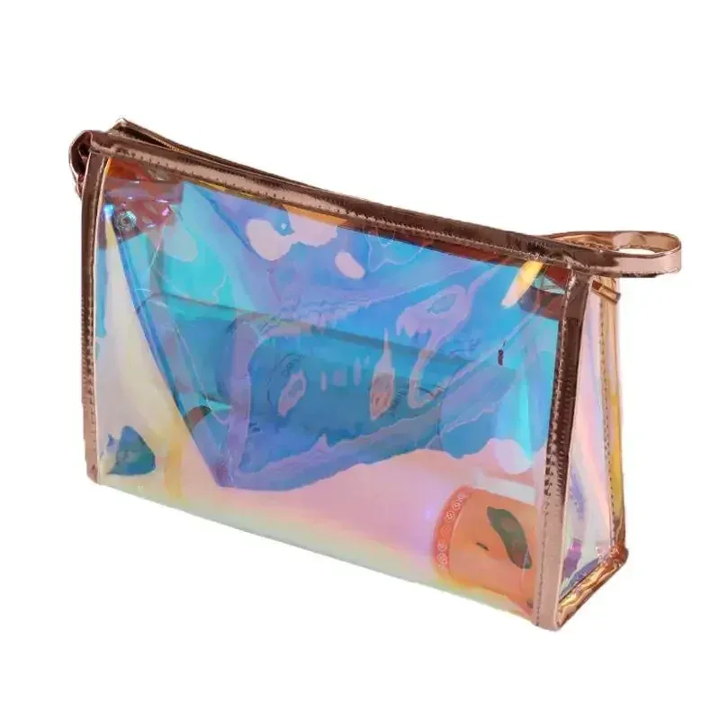 étui à maquillage transparent en pvc tendance pour femmes, organiseur de beauté laser, pochette mini sac en gelée pour dames, sac à cosmétiques