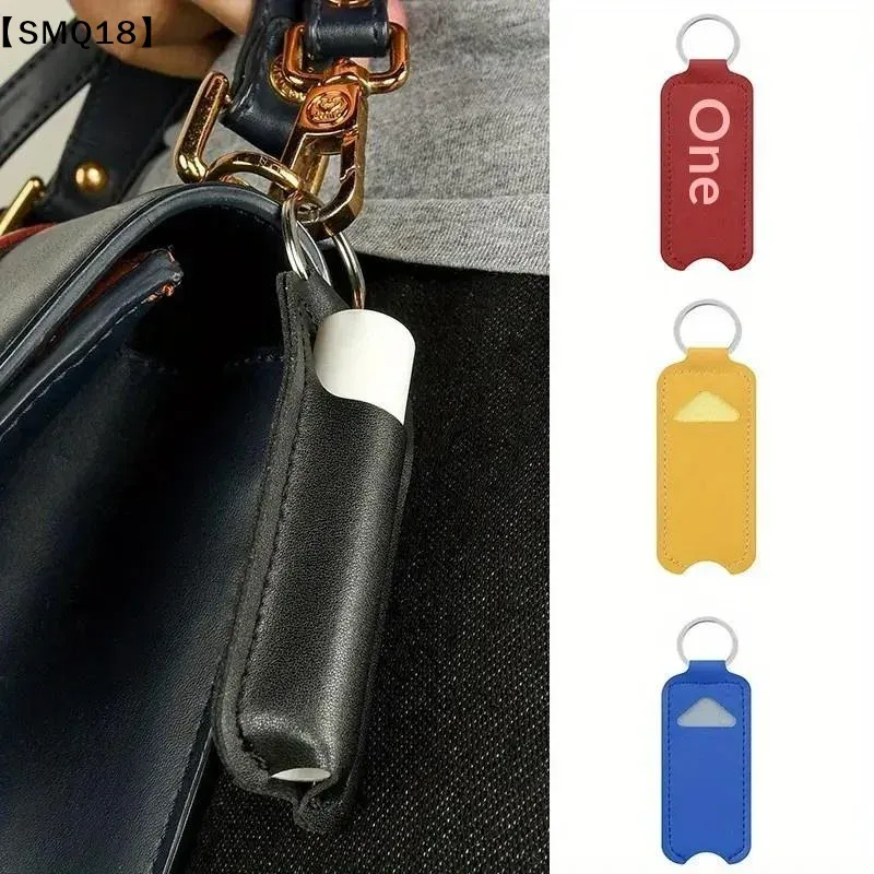 pochette en cuir pu pour baume à lèvres, porte-clés, étui portable pour rouge à lèvres et brillant à lèvres, housse de protection pour flacon de baume à lèvres, porte-clés 【smq】