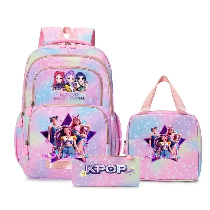 sacs à dos kpop colorés pour garçons, rumi mira zoey huntr/x saja, sacs d'école décontractés, sacs de voyage imprimés, mochila