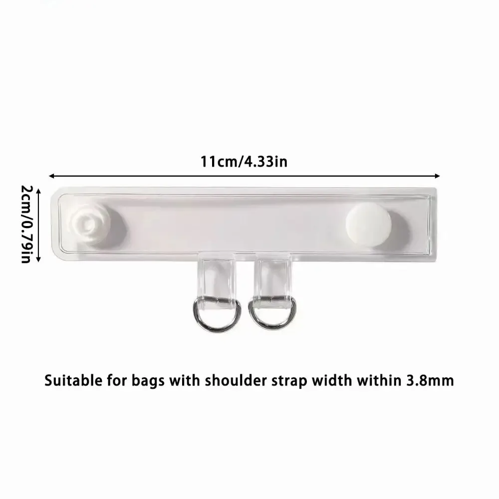 2 pièces de boucles d'extension de sangle de sac en pvc de haute qualité, transparentes, clips de sangle de sac, boucles de sac à dos
