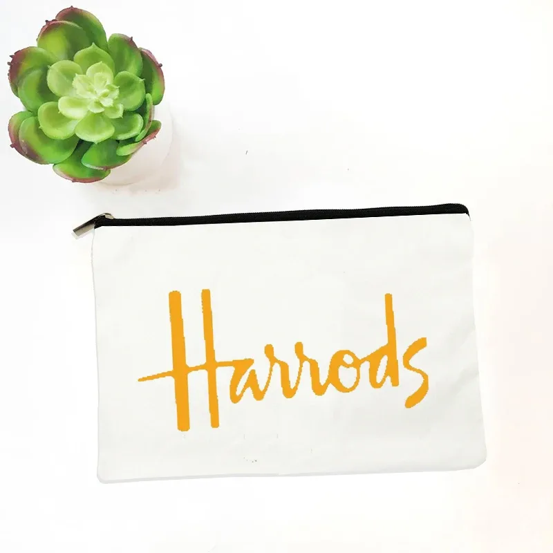 organiseur de maquillage harrods, trousse de toilette en toile, pochette de voyage à fermeture éclair, petite pochette portable