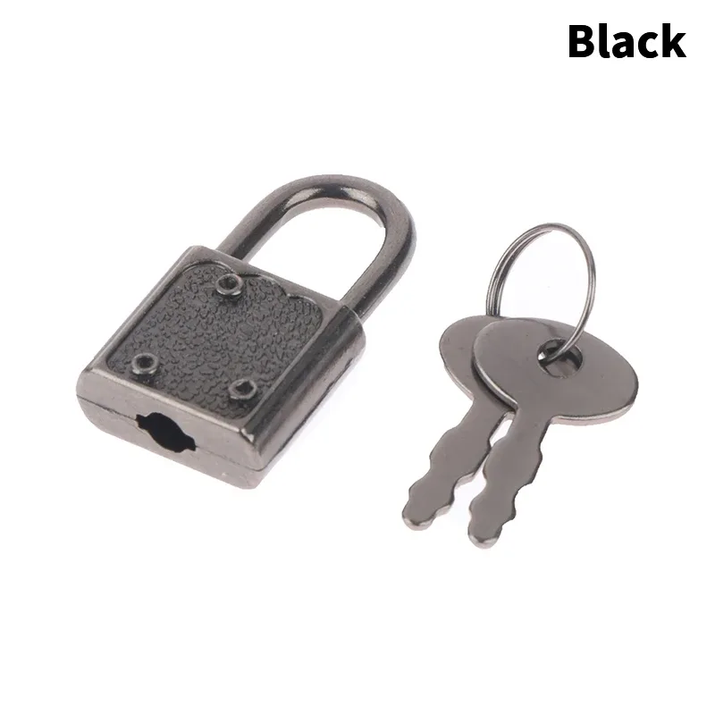 1 ensemble de cadenas rectangulaires miniatures avec clé pour bagages, boîtes à bijoux, agendas, valises et autres objets de voyage