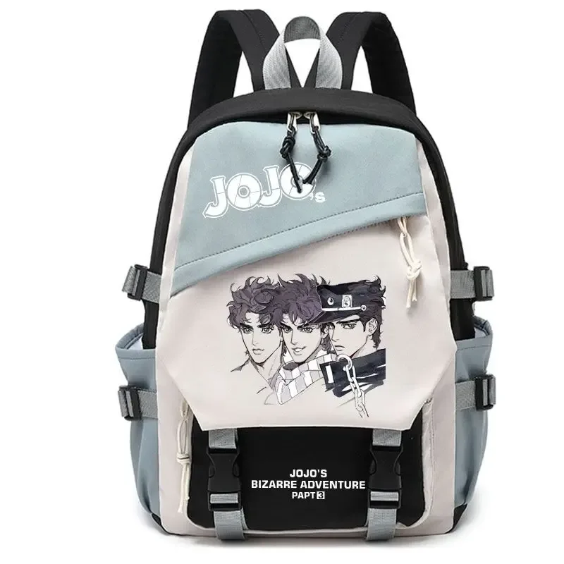 kujō jōtarō anime jojo's bizarre adventure sac à dos étudiant sac d'école toile adolescents sac à dos de voyage en plein air cadeau de mode