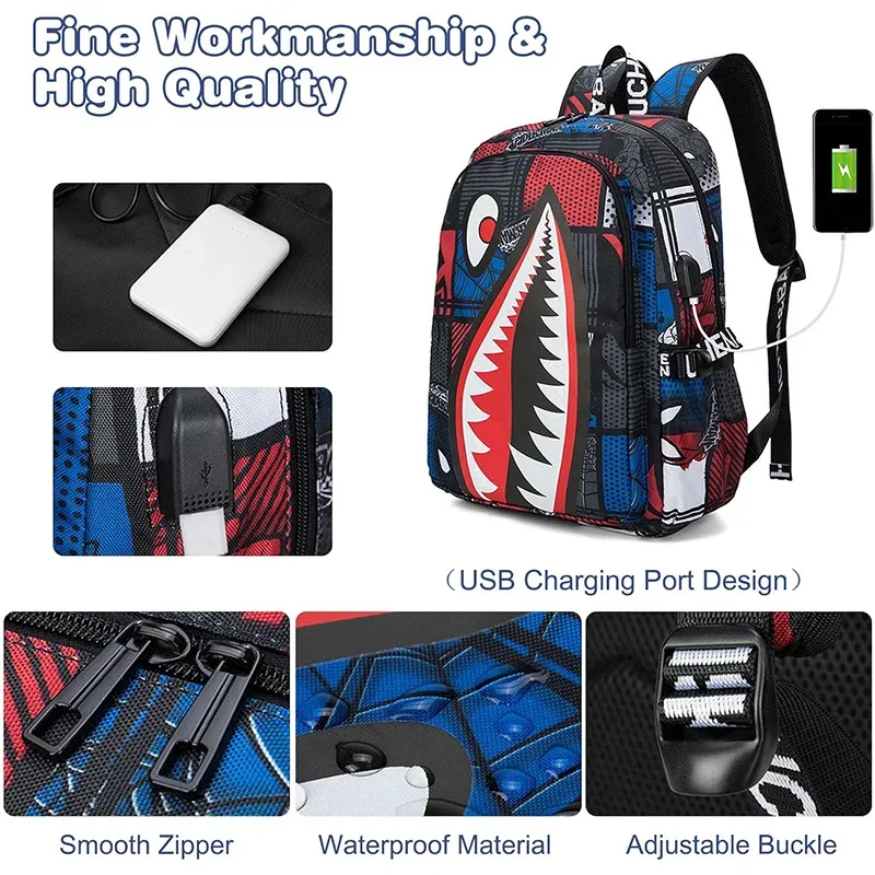 Sac à dos antivol hommes sac à dos étanche sacs à dos pour femmes sac à dos de voyage décontracté avec USB cartable pour étudiant senior