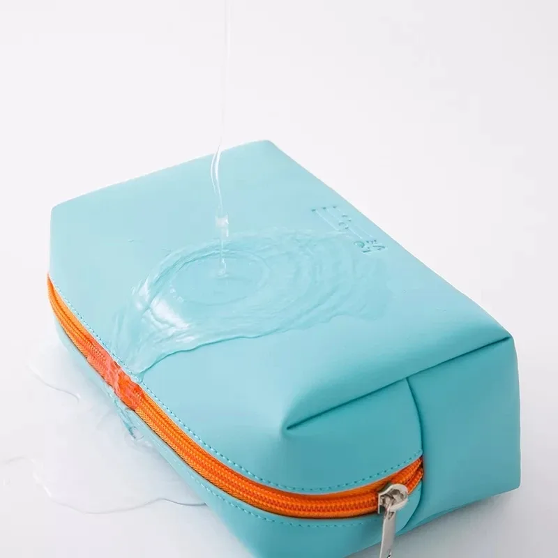 sac à cosmétiques imperméable en pu pour femmes, sacs de voyage mignons aux couleurs acidulées, sacs de maquillage portables pour femmes, sac de rangement pour articles de toilette, boîte organisatrice