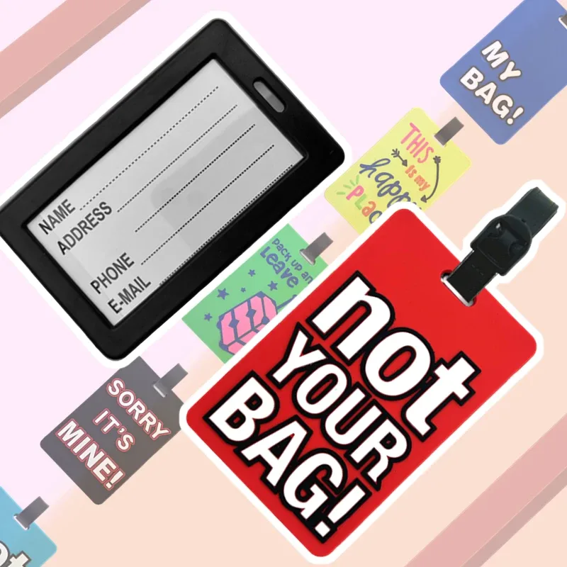 étiquette de bagage en pvc pour sac de voyage, sac fourre-tout, avec porte-carte de visite et cache de confidentialité it's not you bags