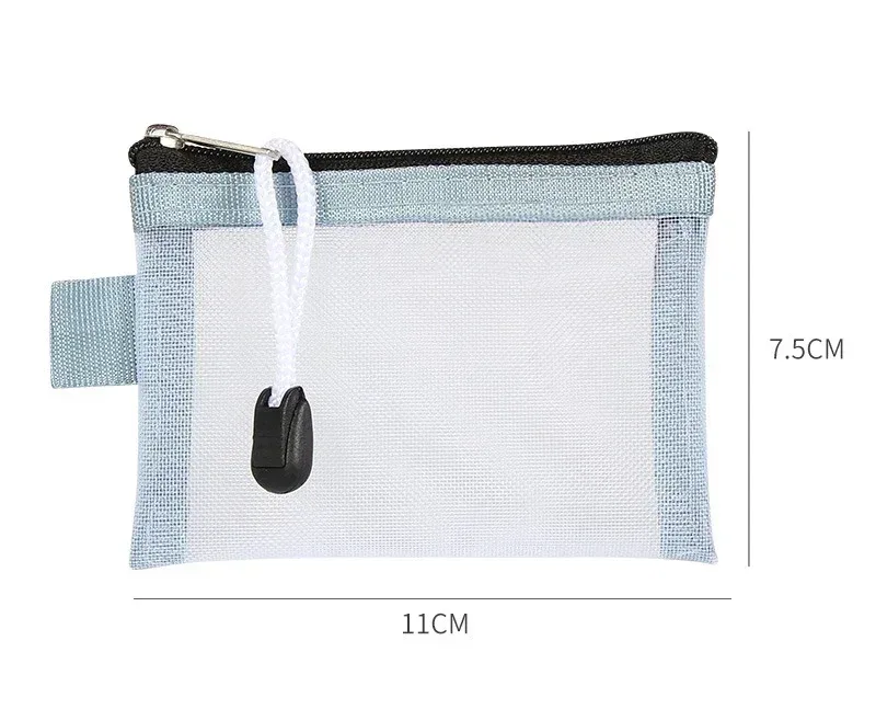 mini petit écouteur rouge à lèvres stockage portefeuille pochette femmes cosmétique organisateur maille maquillage sac