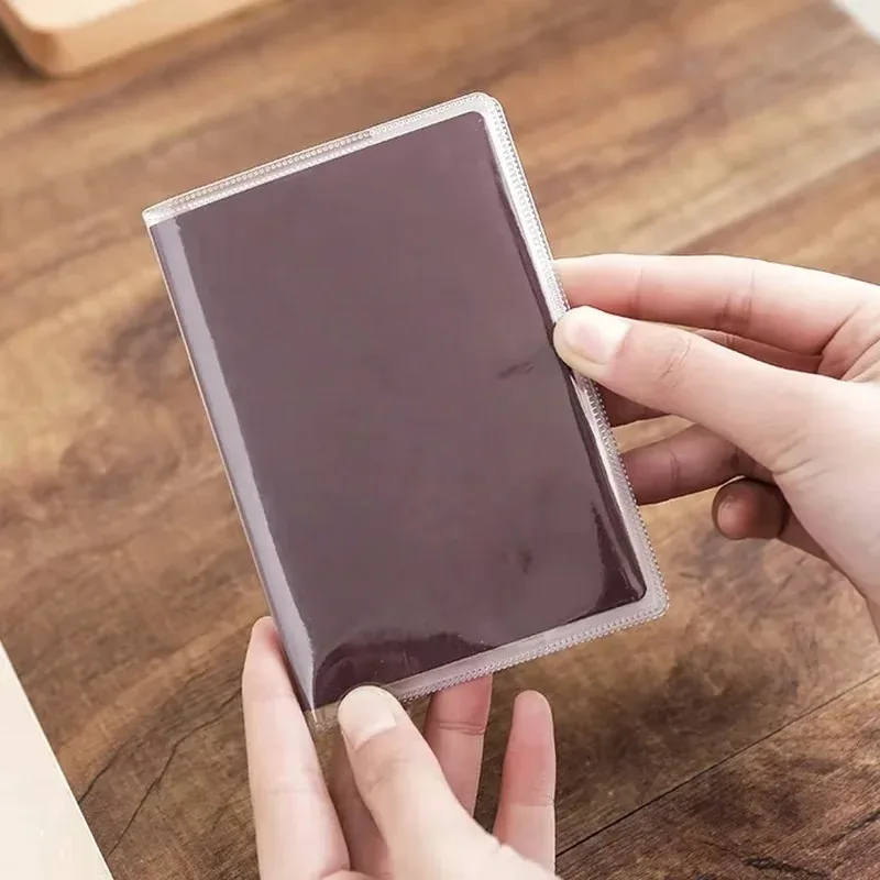 Housse de protection pour passeport transparente givrée, étui pour documents en PVC imperméable