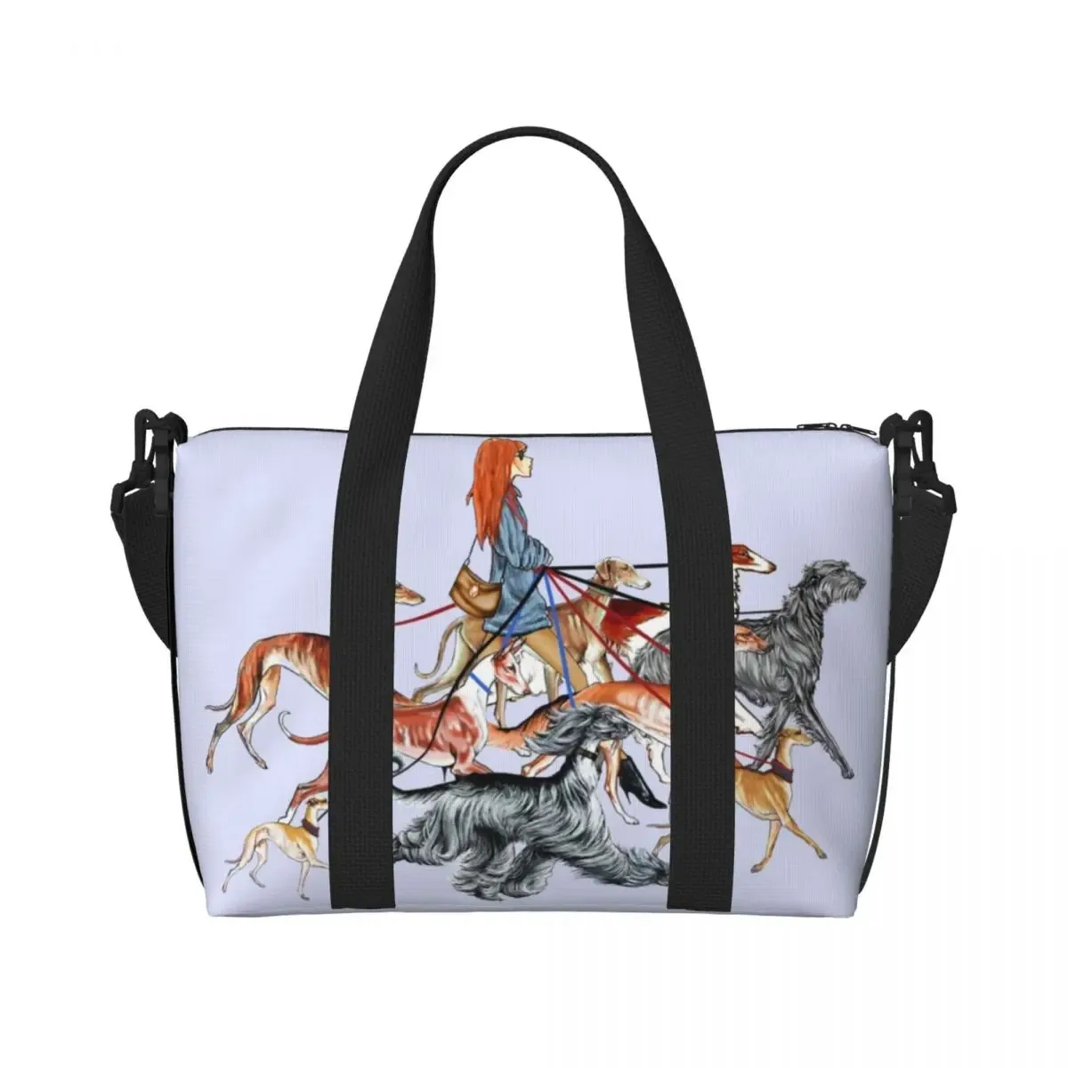 sac fourre-tout personnalisé whippet peeping pour femme, grande capacité, lévrier lévrier, sac de voyage pour chien, salle de sport, plage
