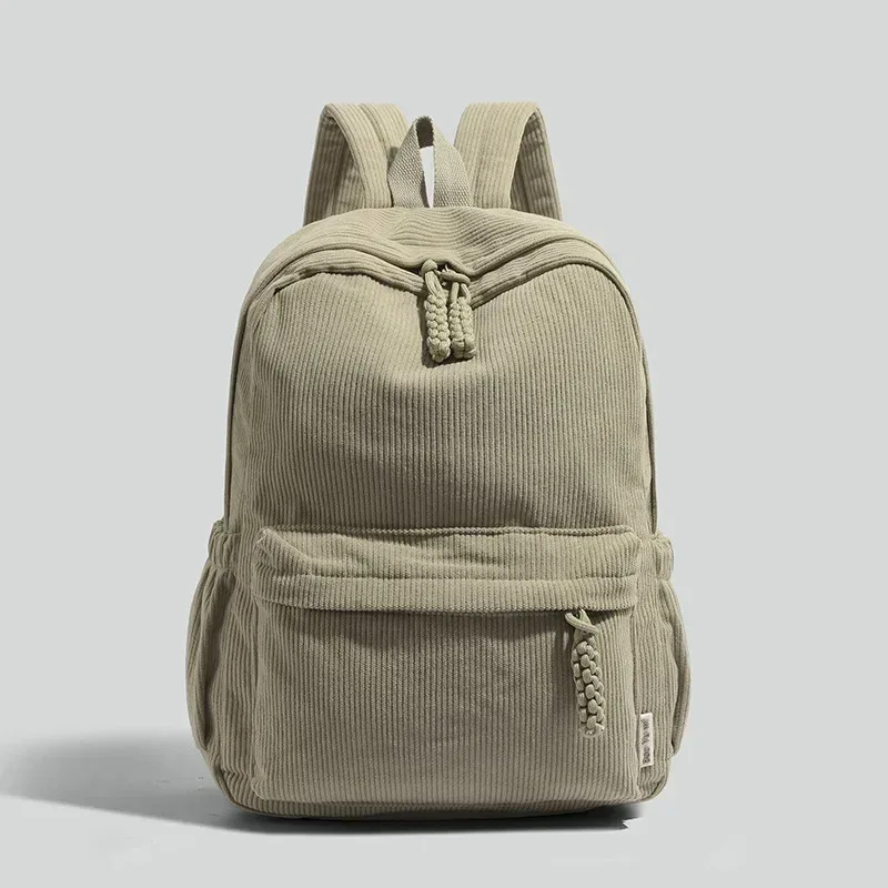 nouveau sac à dos en velours côtelé de couleur unie pour les étudiants sacs à dos décontractés en velours rayé sacs de rangement d'ordinateur de 14 pouces pour les femmes рюкзак 가