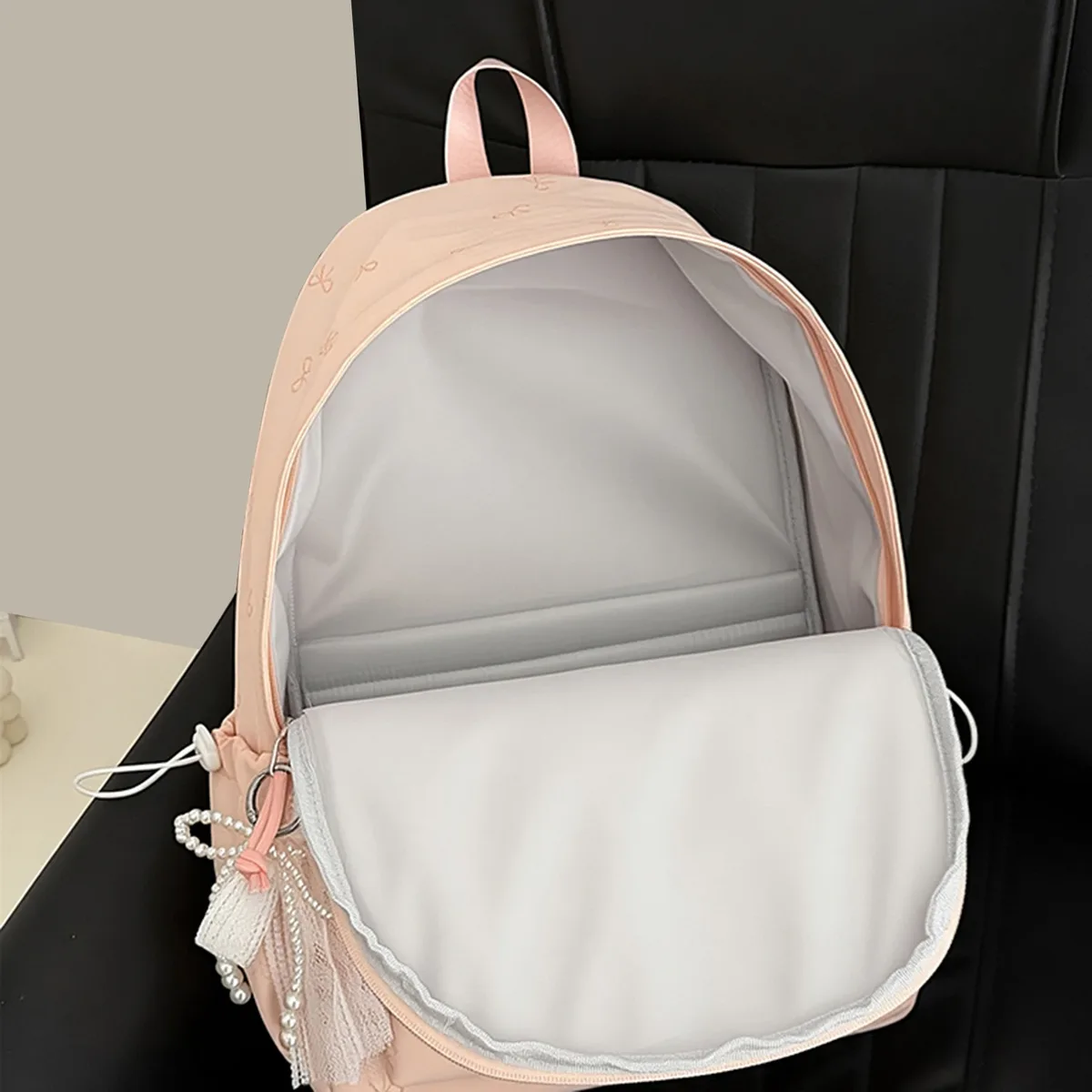 sac à dos pour femmes avec nœuds, sac de voyage, grande capacité, sac à dos pour ordinateur portable kawaii, sac à dos décontracté en nylon pour enfants, adolescents et filles.