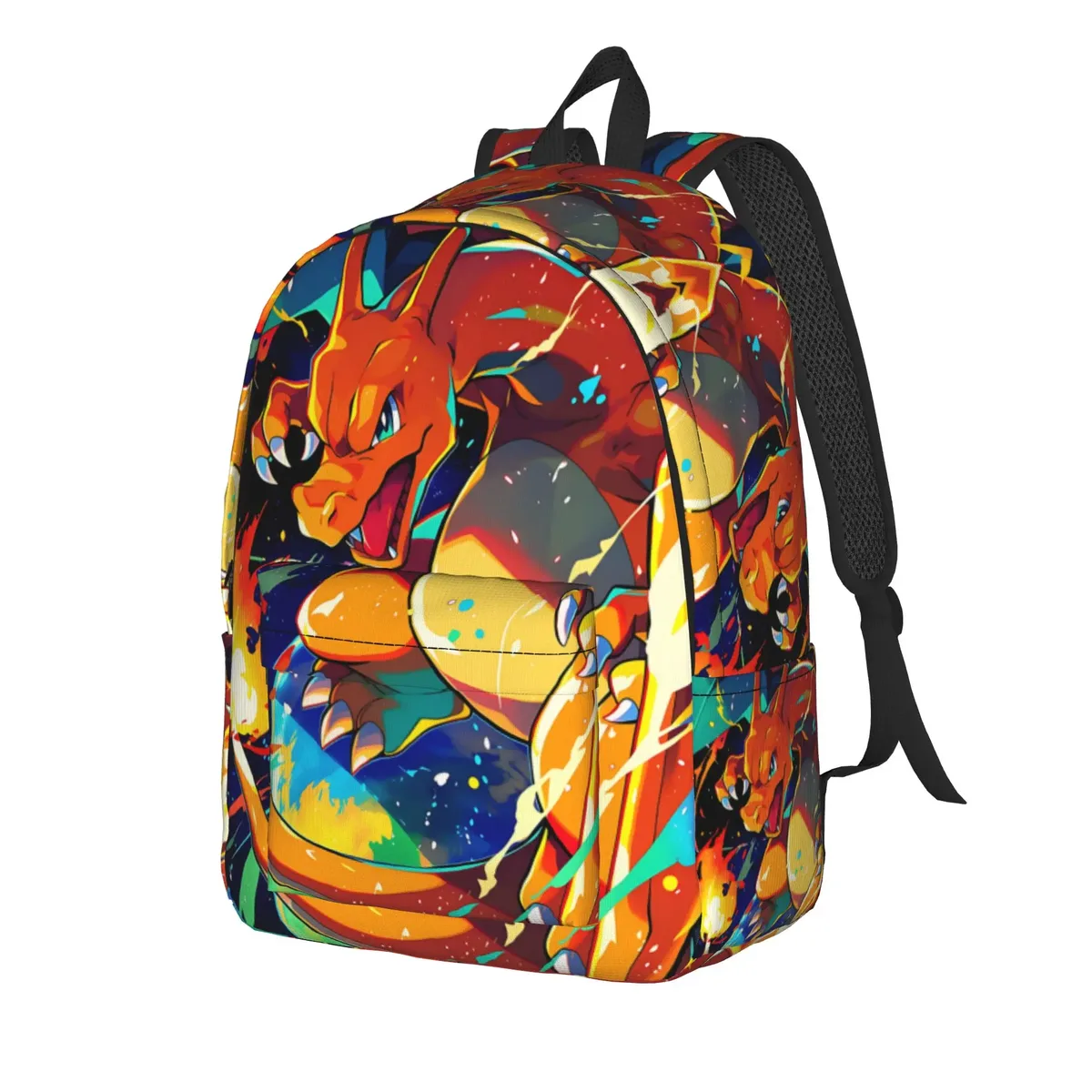 sac à dos tendance sur le thème de pokémon charizard fire blast, mochilas solid pour l'école, sac à dos de grande capacité