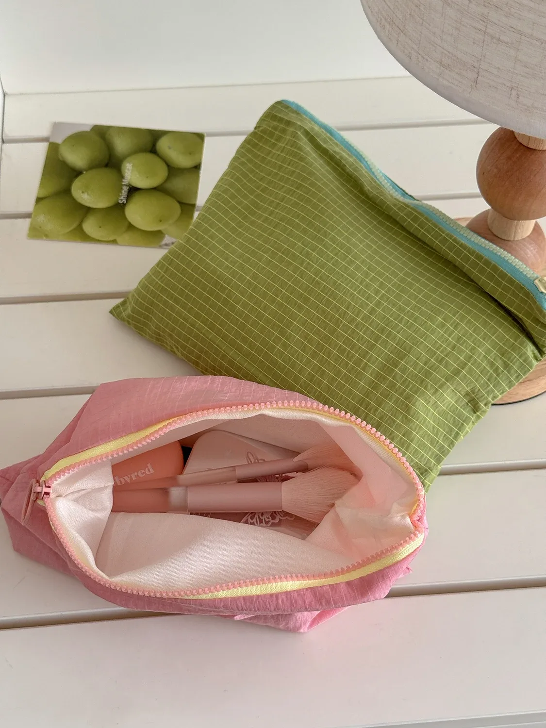 pochette de maquillage airfriend simple pour femme, grande capacité, organiseur de voyage, mini sac de rangement pour rouges à lèvres et maquillage