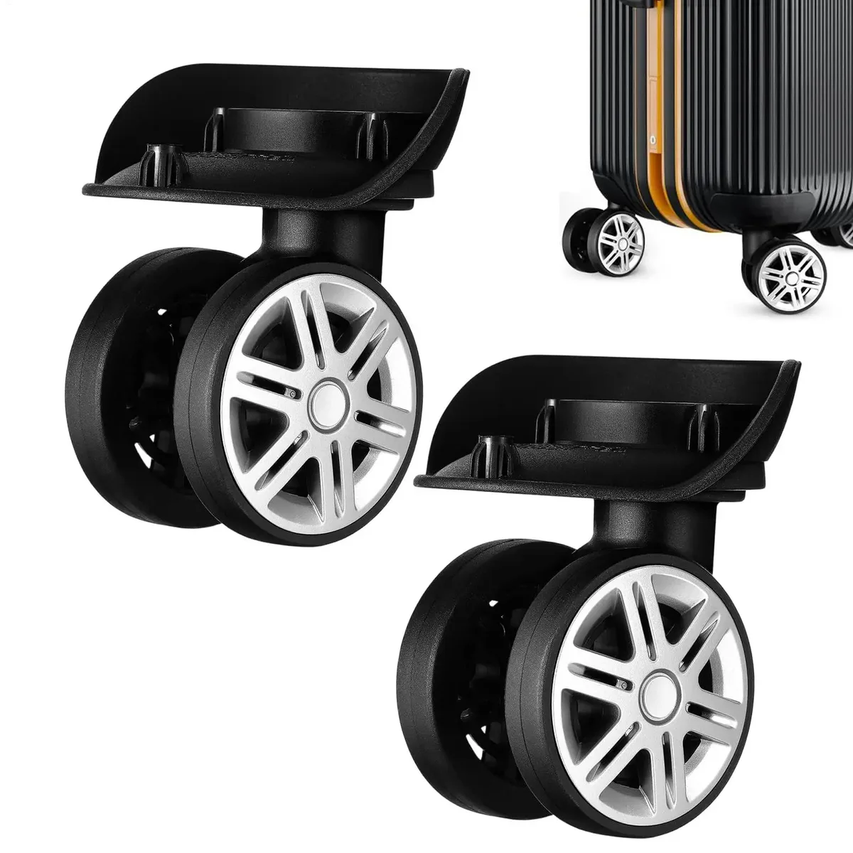 2 roulettes de remplacement pivotantes à 360° pour bagages, 9,8x6cm, universelles, durables, pour réparation de valises et sacs de voyage