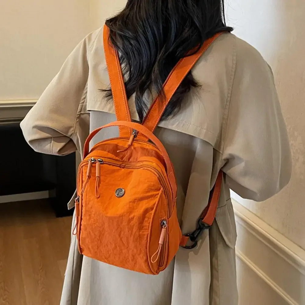 sac à dos en nylon froissé pour femmes, petit sac à bandoulière multifonctionnel, léger, imperméable, sac de voyage pour dames
