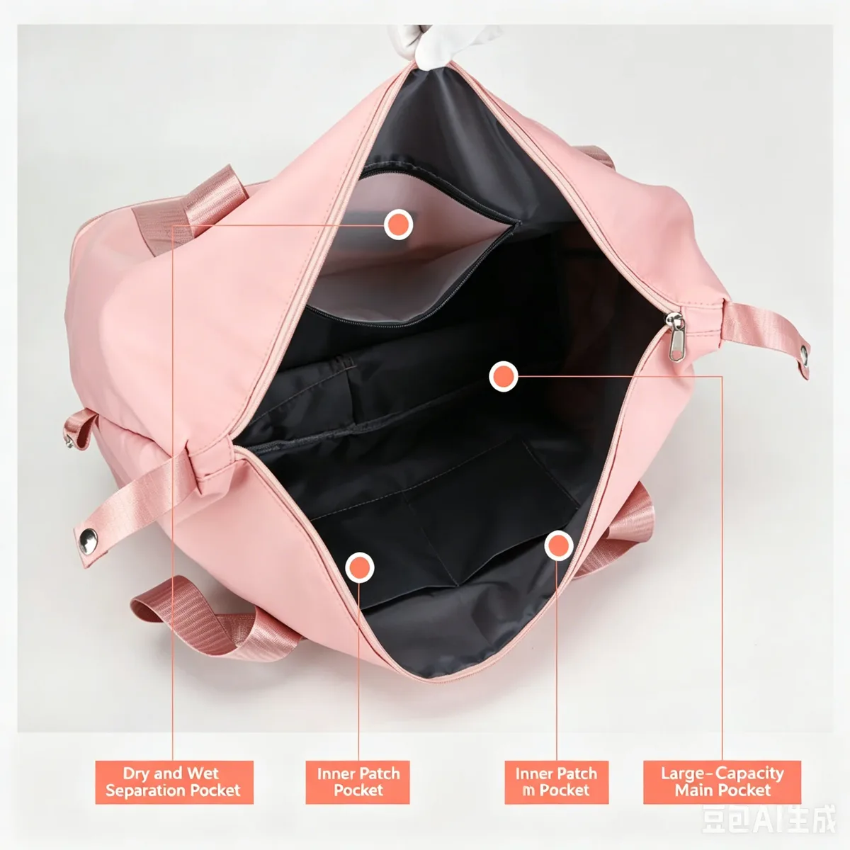 sac de voyage extensible grande capacité à porter à la main - durable, plusieurs compartiments, adapté aux voyages, au fitness, au yoga, comme sac à main