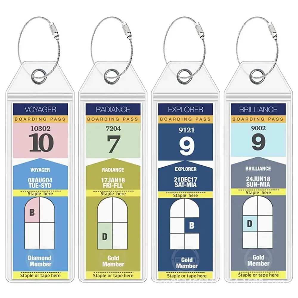 étiquettes de bagage réutilisables pour valises de voyage, croisière, avec boucles en acier