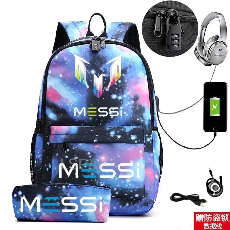 sac à dos messi tendance avec port usb antivol, grande capacité, pour femmes, hommes, adolescents, sacs d'école décontractés pour lycéens, mochilas