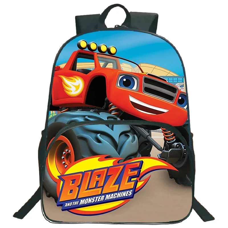 sac à dos blaze and the monster machines, 3 pièces, sac d'école pour enfants avec sacs à bandoulière, trousse à crayons, sac à dos blaze car pour garçons et filles