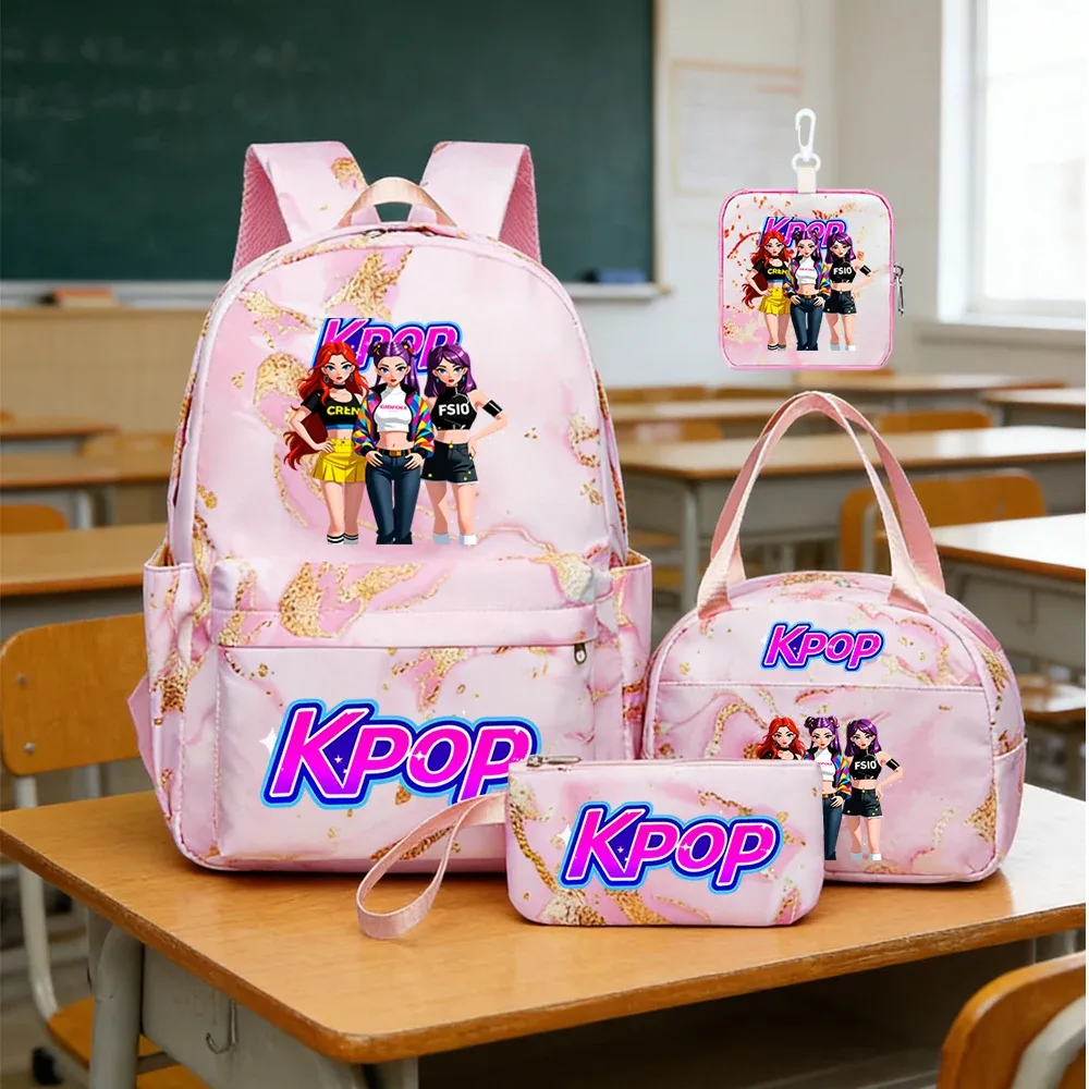 Ensemble de 4 sacs à dos à motif de groupe de filles K-POP, le cadeau parfait pour les fans de K-POP